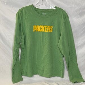 Reebok Green Long Sleeve Tee with Yellow Print